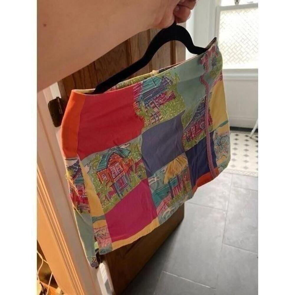Lilly Pulitzer reversible vintage wrap skirt elephants horses beach woman size 6 - Picture 2 of 2